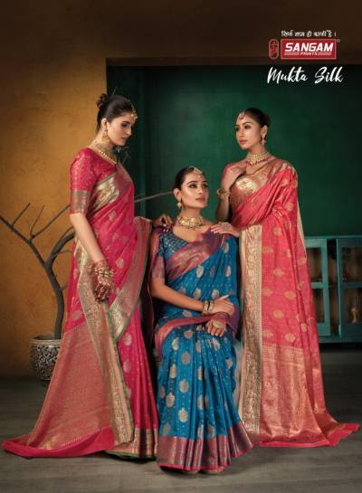 Mukta Silk By Sangam Print Silk Saree Wholesaler in Surat